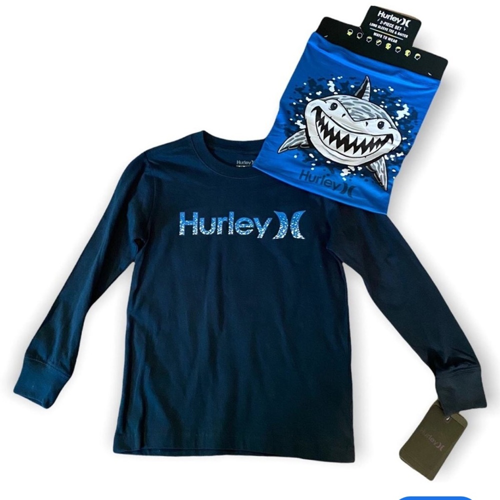 Hurley Boys 2-piece Long Sleeve tee & Gaiter L 12-13